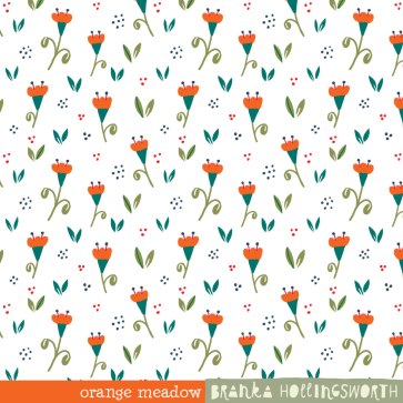 Pattern Orange Meadow by Branka Hollingsworth